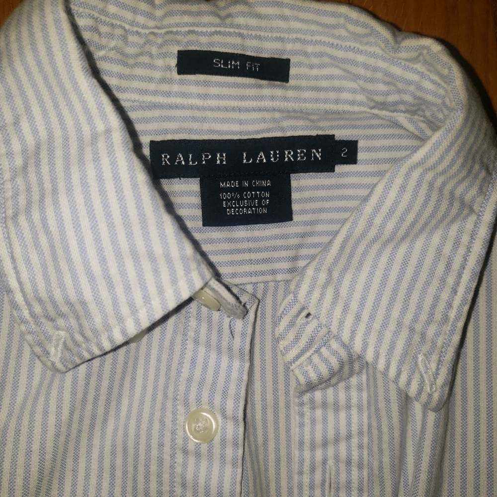 Polo Ralph Lauren French blue striped shirt